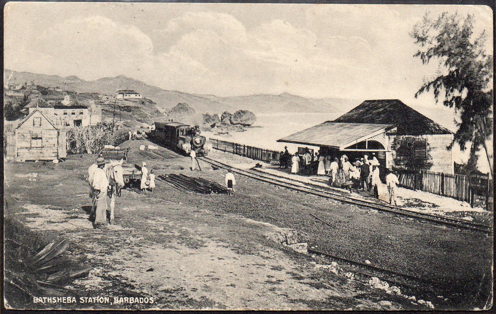 Railway Postcard Barbados Bethsheba Railway Station